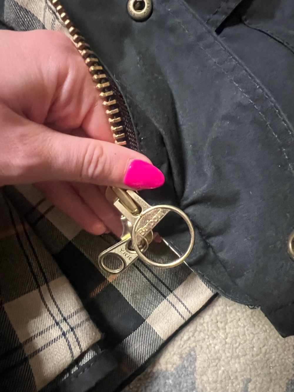 Barbour Jacket with Brass Hardware - Picture 4 of 6